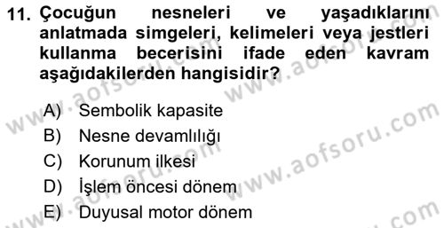 Birey ve Davranış Dersi 2021 - 2022 Yılı (Vize) Ara Sınav Soruları 11. Soru