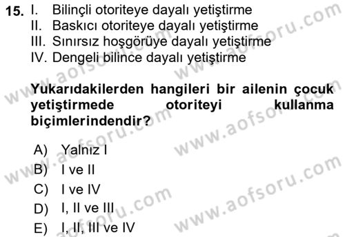 Birey ve Davranış Dersi 2021 - 2022 Yılı (Vize) Ara Sınav Soruları 15. Soru