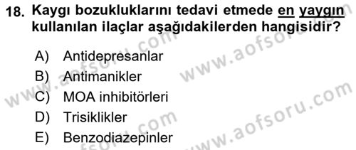 Birey ve Davranış Dersi 2022 - 2023 Yılı Yaz Okulu Sınav Soruları 18. Soru