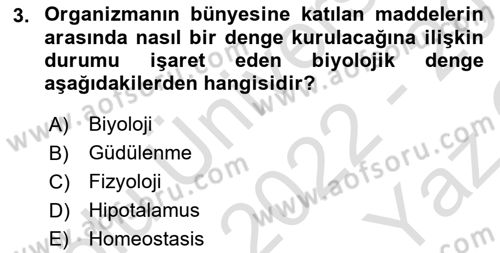 Birey ve Davranış Dersi 2022 - 2023 Yılı Yaz Okulu Sınav Soruları 3. Soru