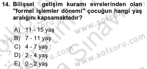 Birey ve Davranış Dersi 2023 - 2024 Yılı (Vize) Ara Sınav Soruları 14. Soru