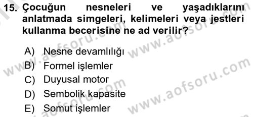 Birey ve Davranış Dersi 2023 - 2024 Yılı (Vize) Ara Sınav Soruları 15. Soru