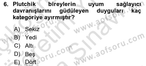 Birey ve Davranış Dersi 2023 - 2024 Yılı (Vize) Ara Sınav Soruları 6. Soru