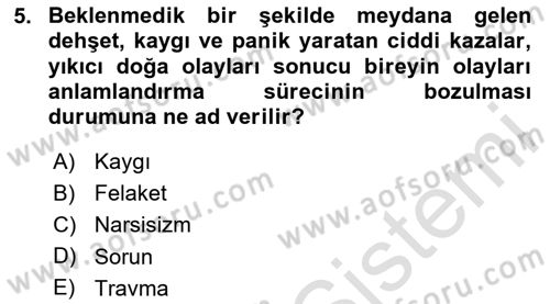 Birey ve Davranış Dersi 2023 - 2024 Yılı (Final) Dönem Sonu Sınav Soruları 5. Soru