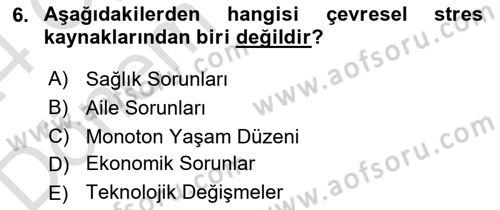 Birey ve Davranış Dersi 2023 - 2024 Yılı (Final) Dönem Sonu Sınav Soruları 6. Soru