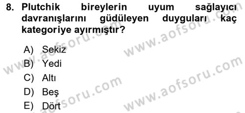 Birey ve Davranış Dersi 2024 - 2025 Yılı (Vize) Ara Sınav Soruları 8. Soru