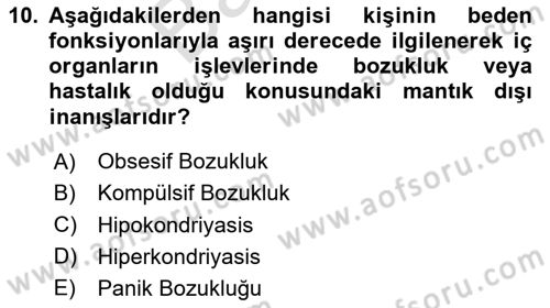 Birey ve Davranış Dersi 2024 - 2025 Yılı (Final) Dönem Sonu Sınav Soruları 10. Soru