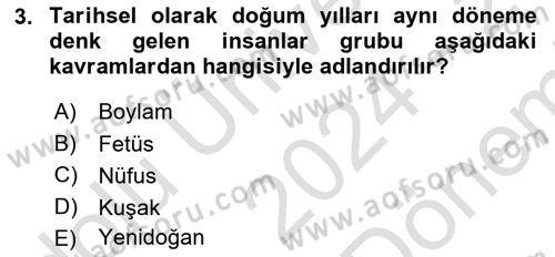 Birey ve Davranış Dersi 2024 - 2025 Yılı (Final) Dönem Sonu Sınav Soruları 3. Soru