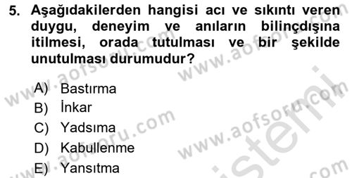 Birey ve Davranış Dersi 2024 - 2025 Yılı (Final) Dönem Sonu Sınav Soruları 5. Soru