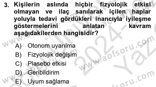 Birey ve Davranış Dersi 2024 - 2025 Yılı Yaz Okulu Sınav Soruları 3. Soru