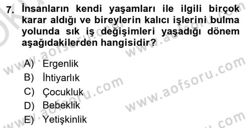 Birey ve Davranış Dersi 2024 - 2025 Yılı Yaz Okulu Sınav Soruları 7. Soru