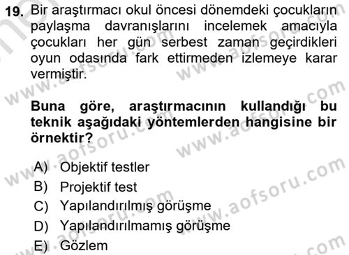 Birey ve Davranış Dersi 2025 - 2026 Yılı (Vize) Ara Sınav Soruları 19. Soru