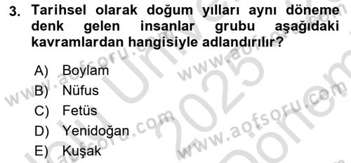 Birey ve Davranış Dersi 2025 - 2026 Yılı (Final) Dönem Sonu Sınav Soruları 3. Soru
