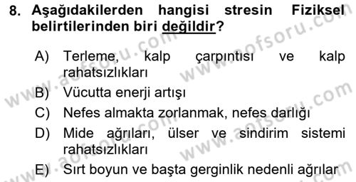 Birey ve Davranış Dersi 2025 - 2026 Yılı (Final) Dönem Sonu Sınav Soruları 8. Soru