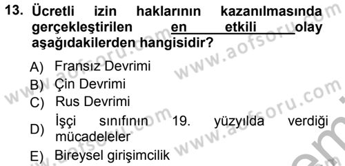 Turizm Sosyolojisi Dersi Ara Sınavı Deneme Sınav Soruları 13. Soru