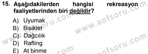 Turizm Sosyolojisi Dersi 2012 - 2013 Yılı (Vize) Ara Sınav Soruları 15. Soru