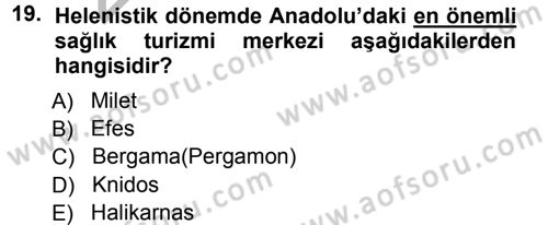 Turizm Sosyolojisi Dersi Ara Sınavı Deneme Sınav Soruları 19. Soru
