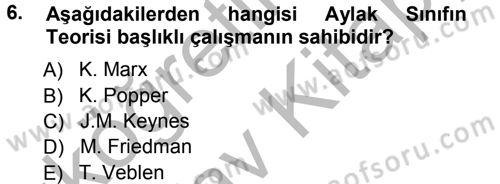 Turizm Sosyolojisi Dersi 2012 - 2013 Yılı (Vize) Ara Sınav Soruları 6. Soru