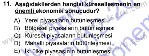 Turizm Sosyolojisi Dersi 2012 - 2013 Yılı (Final) Dönem Sonu Sınav Soruları 11. Soru