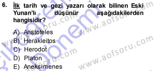 Turizm Sosyolojisi Dersi Ara Sınavı Deneme Sınav Soruları 6. Soru