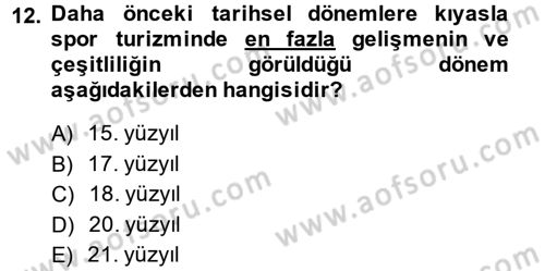 Turizm Sosyolojisi Dersi 2014 - 2015 Yılı (Vize) Ara Sınav Soruları 12. Soru