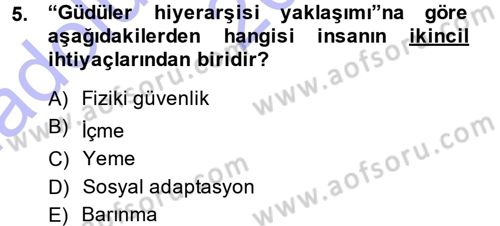 Turizm Sosyolojisi Dersi 2014 - 2015 Yılı (Vize) Ara Sınav Soruları 5. Soru