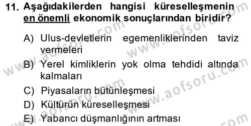 Turizm Sosyolojisi Dersi 2014 - 2015 Yılı (Final) Dönem Sonu Sınav Soruları 11. Soru