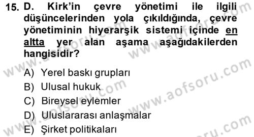 Turizm Sosyolojisi Dersi 2014 - 2015 Yılı (Final) Dönem Sonu Sınav Soruları 15. Soru