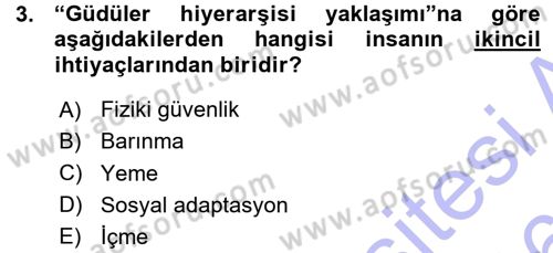Turizm Sosyolojisi Dersi 2015 - 2016 Yılı (Vize) Ara Sınav Soruları 3. Soru