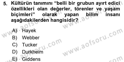 Turizm Sosyolojisi Dersi 2015 - 2016 Yılı (Final) Dönem Sonu Sınav Soruları 5. Soru