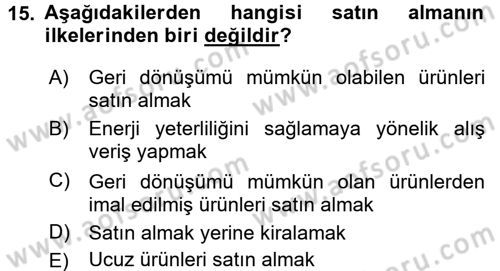 Turizm Sosyolojisi Dersi 2015 - 2016 Yılı Tek Ders Sınav Soruları 15. Soru