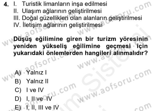 Turizm Sosyolojisi Dersi 2016 - 2017 Yılı (Final) Dönem Sonu Sınav Soruları 4. Soru