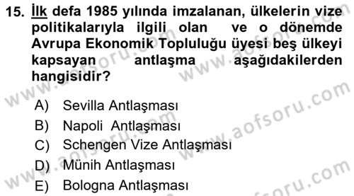 Turizm Sosyolojisi Dersi 2017 - 2018 Yılı 3 Ders Sınav Soruları 15. Soru