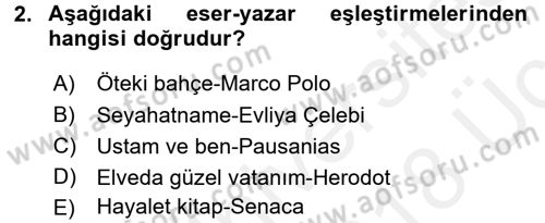 Turizm Sosyolojisi Dersi 2017 - 2018 Yılı 3 Ders Sınav Soruları 2. Soru