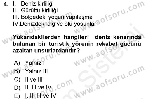 Turizm Sosyolojisi Dersi 2017 - 2018 Yılı 3 Ders Sınav Soruları 4. Soru