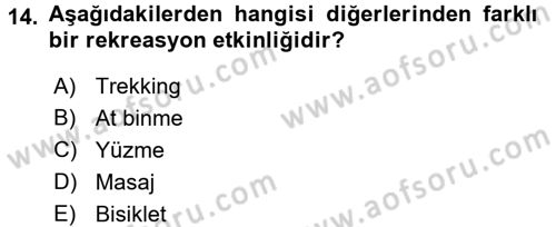 Turizm Sosyolojisi Dersi Ara Sınavı Deneme Sınav Soruları 14. Soru