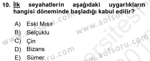 Turizm Sosyolojisi Dersi 2018 - 2019 Yılı (Vize) Ara Sınav Soruları 10. Soru