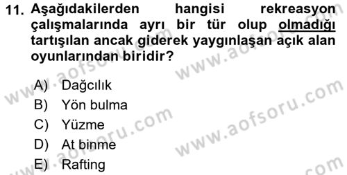 Turizm Sosyolojisi Dersi Ara Sınavı Deneme Sınav Soruları 11. Soru