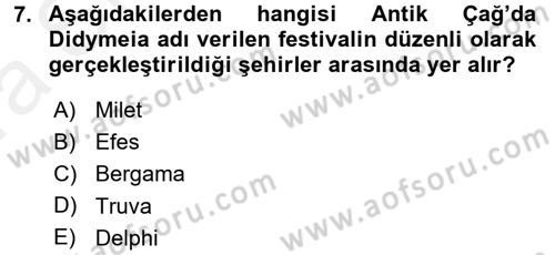 Turizm Sosyolojisi Dersi 2018 - 2019 Yılı (Vize) Ara Sınav Soruları 7. Soru