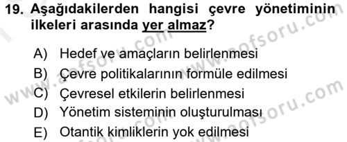 Turizm Sosyolojisi Dersi 2018 - 2019 Yılı (Final) Dönem Sonu Sınav Soruları 19. Soru