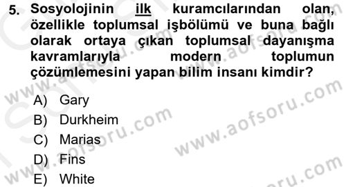 Turizm Sosyolojisi Dersi 2018 - 2019 Yılı (Final) Dönem Sonu Sınav Soruları 5. Soru