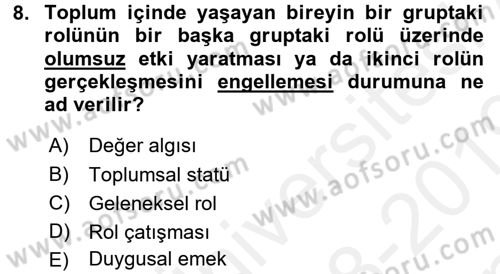 Turizm Sosyolojisi Dersi 2018 - 2019 Yılı (Final) Dönem Sonu Sınav Soruları 8. Soru