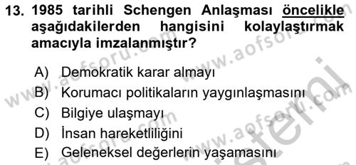Turizm Sosyolojisi Dersi 2018 - 2019 Yılı Yaz Okulu Sınav Soruları 13. Soru