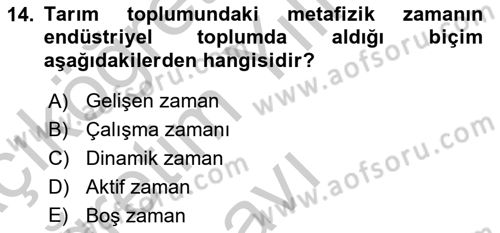 Turizm Sosyolojisi Dersi 2018 - 2019 Yılı Yaz Okulu Sınav Soruları 14. Soru