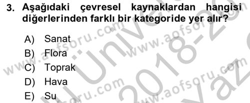 Turizm Sosyolojisi Dersi 2018 - 2019 Yılı Yaz Okulu Sınav Soruları 3. Soru