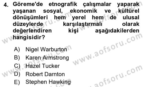 Turizm Sosyolojisi Dersi 2018 - 2019 Yılı Yaz Okulu Sınav Soruları 4. Soru