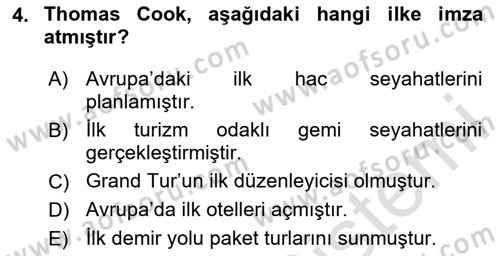 Turizm Sosyolojisi Dersi 2020 - 2021 Yılı Yaz Okulu Sınav Soruları 4. Soru