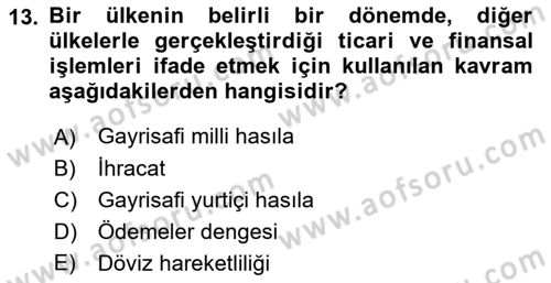 Turizm Sosyolojisi Dersi Ara Sınavı Deneme Sınav Soruları 13. Soru