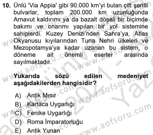 Turizm Sosyolojisi Dersi 2021 - 2022 Yılı Yaz Okulu Sınav Soruları 10. Soru