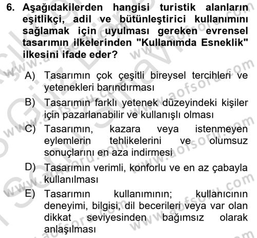 Turizm Sosyolojisi Dersi 2022 - 2023 Yılı (Final) Dönem Sonu Sınav Soruları 6. Soru